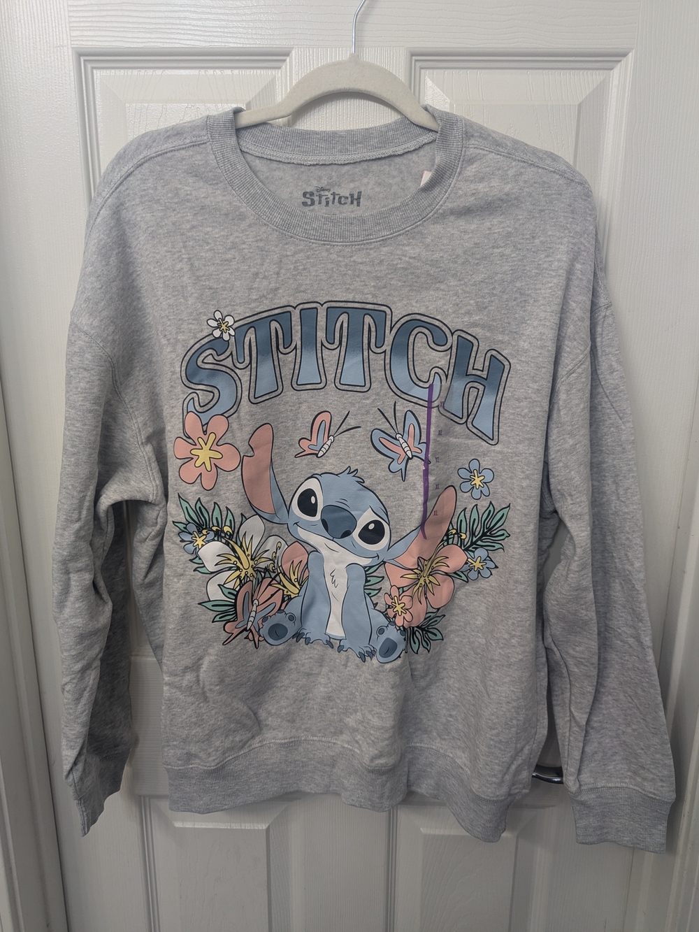 Stitch Crewneck Sweater - Light Gray